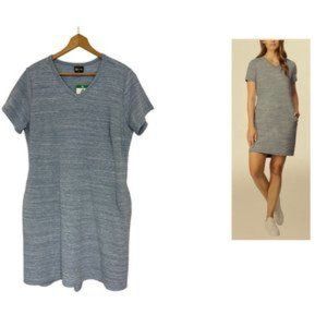 Size XL X-LARGE NEW 32 DEGREES COOL LIGHT BLUE SOFT LUX DRESS W/POCKETS NWT